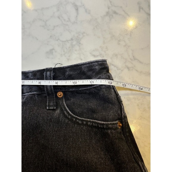 Abercrombie Zoe Natural Rise Vintage A-Line Skirt Black Denim Zipper Size 24 00 - Picture 5 of 6